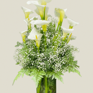 Arreglos florales Elegantes - "Alcatraces en cristal"