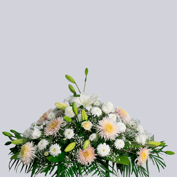 Hermoso Arreglo Floral - Cubre Caja para Ataúd