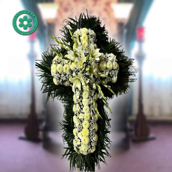 Arreglos Funebres - Cruz de flores para funeral