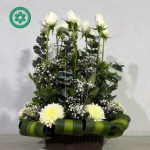 Arreglos Florales Funebre - Torre Rosas Blancas Velorio o Funeral
